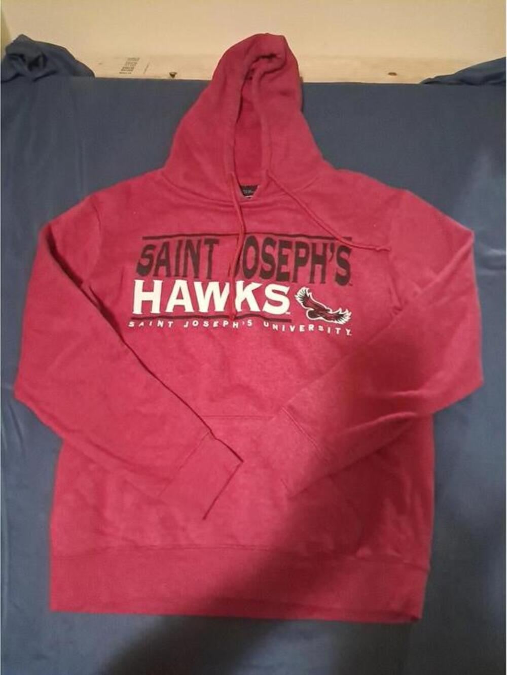 Saint Joseph University Hawks Red Hooded Sweatshirt Size Small